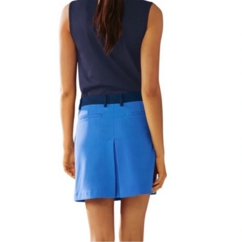 Tory Burch Sport Tech Twill Golf Skirt Surf Blue Tory Navy Pickleball Sz M